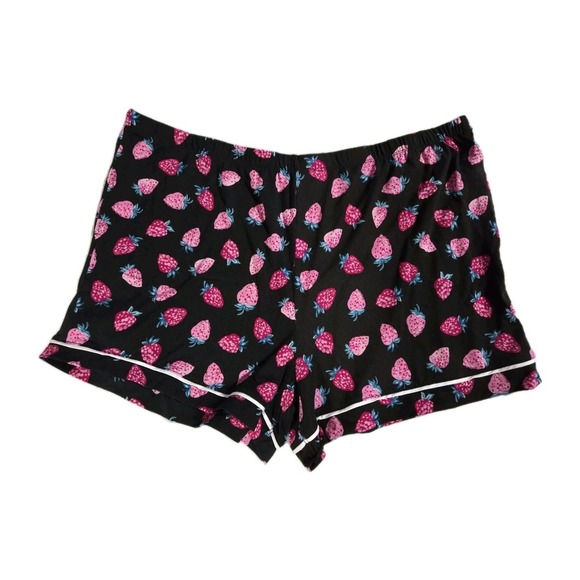 Secret Treasures 2 Piece Pajamas Button-down Shirt And Shorts, Strawberries, 3X - Picture 4 of 6